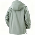 thumbnail image 5 of Danhjin Men's Rain Jackets Waterproof Raincoats Windbreak Solid Color Long Sleeve Hooded Hiking Going out Traveling Cycling Zip up Fashion Outerwear, 5 of 6
