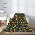 thumbnail image 5 of Throw Blanket for Couch Sofa and Bed, Cartoon Dino Super Soft Plush Throw Blanket, Fuzzy Cuteness Comfy Warm Washable Flannel Blanket & Throws for All Season 80"x60", 5 of 7