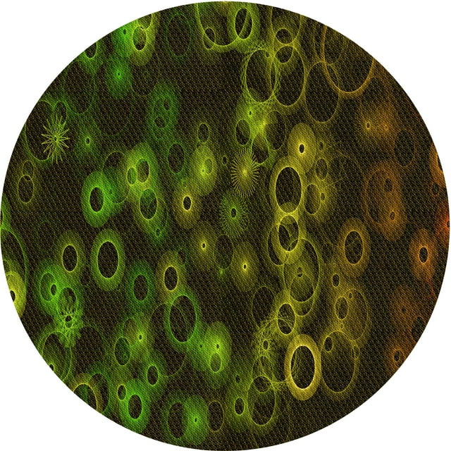 Ahgly Company Tapis Rond Lavable en Machine Intérieur Transitionnel Vert Olive, 3 Pieds Rond