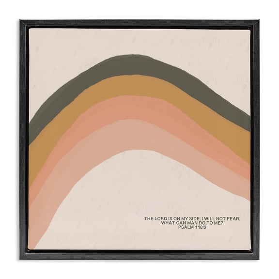 Stupell Industries Modern Spiritual Psalm & Rainbow Black Floating Frame Canvas Art, 18 x 18, by Amylee Weeks