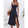 thumbnail image 5 of AURA Women Floral Spaghetti Strap Summer Dress Split Midi Sexy Vacation Dress, 5 of 7