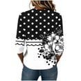 thumbnail image 5 of Cilsoka 3/4 Length Sleeve Floral Printed Shirts Women's Casual 3/4 Sleeve T-Shirts 2026 Round Neck Tunic Tops Cute Basic Tees, Ladies Tops and Blouses Petite Size, 5 of 6