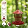 thumbnail image 5 of Metal Bird Feeder for Outside Hanging, Retractable Squirrel Proof 5.5-6lb Capacity Bird Feeders, for Outdoors Hanging Garden Yard, Red, 5 of 9