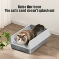 thumbnail image 4 of Stainless Steel Litter Box with High Sides – Leak-Proof and Scratch-Resistant, Easy to Clean Open Design with Anti-Splash Front; Includes Litter Scoop; Spacious for Large Cats, 4 of 6
