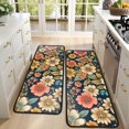 thumbnail image 4 of Kitchen Rugs Sets Of 2,Pioneer Flower Floral Print Pattern Anti Fatigue Kitchen Mat Rugs Non Slip Washable,Decorative Kitchen Floor Mats for Kitchen,Sink,Laundry,17"x47"+17"x47", 4 of 5