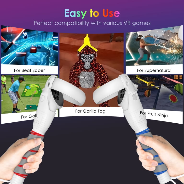 Qoosea VR Controller Extenders, Durable Extension Grips for Meta