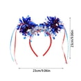 thumbnail image 2 of KUNPENG 4th of July Headband, Independence Day Accessories, Patriotic Party Favors, 4th of July Decorations, 9 x 9 Inch, 1 Pc, Red White and Blue Tinsel Headpiece, Memorial Day, 2 of 7
