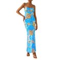 thumbnail image 1 of Vestido largo PRETTYGARDEN para mujer, ajustado con estampado floral, verano 2025, 1 of 9