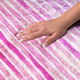 thumbnail image 3 of Addison Rugs Dream Shag Premium Machine Washable Transitional Stripes Pink Rectangle Rug, 3' x 5', 3 of 8