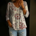 thumbnail image 2 of T Shirts for Women BWASD Fashion Flowy Loose Fit Print Short Sleeve Shirt Summer Dresses Breathable Daily Blouse for Casual Summer Going Out Wear (Khaki L), 2 of 4