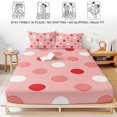 thumbnail image 5 of King Size Fitted Sheet Set - Pink Polka Dots 3 Piece Bedding Sets 16" Deep Pocket Fitted Sheet with 2 Pillowcases, Contemporary Simple Circle Dots Red Brushed Microfiber Hotel Luxury Bed Sheets, 5 of 9