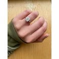 thumbnail image 2 of SOLITAIRE JEWELS 2.50Ct Elongated Cushion Moissanite Diamond Engagement Ring, 14K White Gold with Tapered Side Moissanite, 2 of 7