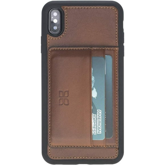Handcrafted Genuine Premium Leather Slim Flex Wallet Stand Case, Snap On Cover with a Magnetic Stand & with Card Holder