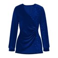 thumbnail image 3 of Uootdi Plus Size Sequin Tops for Women Sparkly Glitter Bow Crewneck Long Sleeve Shirts Evening Party Night Top Going Out Pullover Gift, 3 of 6