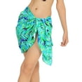 thumbnail image 2 of LA LEELA Women's Bikini Wraps Beach Wrap Cover up Sarong Skirt Bathing suit Swimsuit Cover Ups for Swimwear Women One Size Teal, Leaves, 2 of 5
