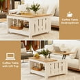 thumbnail image 3 of GUNAITO Table Basse à Plateau Relevable avec Armoire de Rangement et 2 Compartiments pour Salon, Blanc, 31,5 Pieds'H X 31,5 Pieds'L Po, 3 of 9