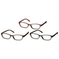 Equate Reading Glasses, Black/Wine/Tortoise, +3.25, 3 Pairs