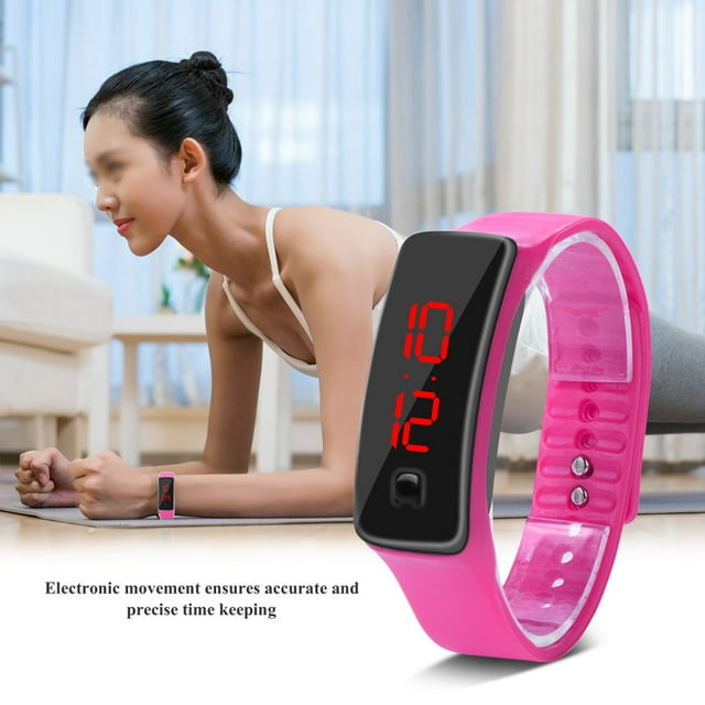 Garosa LED Watch Sports Silicone Strap Digital 12-Hour Dial Electronic Display Wristwatch Watch, LED Digital Watch, Wristwatch