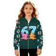 thumbnail image 4 of MEZZALL Boys Cartoon Number 67 Print Hooded Zip Up Jacket Long Sleeve Athletic Sweatshirt Outerwear Kids Classic Tops Coats, 4 of 6