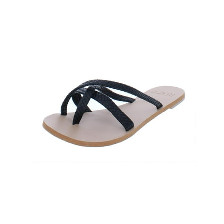 roxy kyle loop toe sandals faux flat womens leather dialog displays option button additional opens zoom