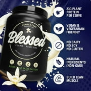 Blessed Vegan Protein Powder - Plant Based Protein Powder Meal Replacement Protein Shake, 23g of Pea Protein Powder, Dairy Free, Gluten Free, Soy Free, No Sugar Added, 30 Servings (Vanilla Chai)