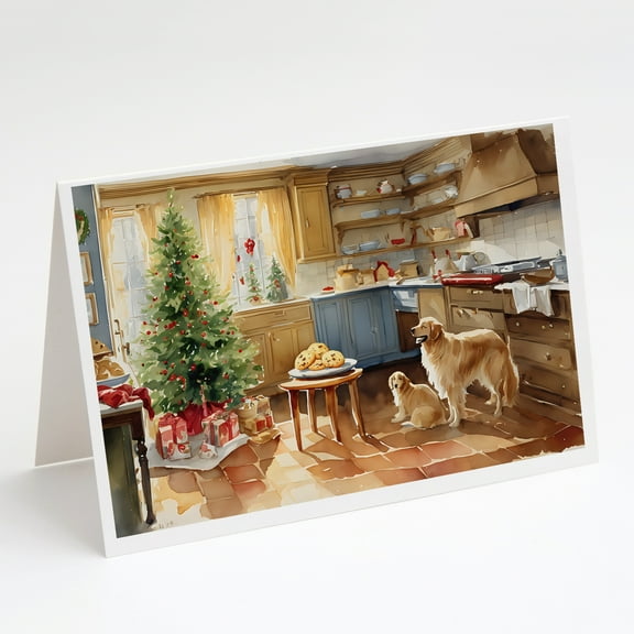 Golden Retriever Christmas Cookies Greeting Cards Pack of 8 7 in x 5 in