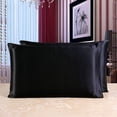 thumbnail image 1 of Funda de almohada Salvador seda con Cremallera Oculta negro tamaño reina, 1 of 9