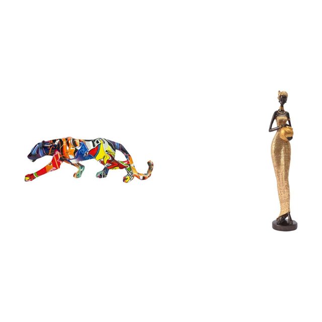Figura Decorativa De Animal Caminando, Ideal Para Decorar Estanterías, Librerías O Armarios. Estatua De Mujer Africana, Obra De Arte, Escultura Tribal Para Dormitorio, Mesa O Mueble.