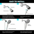 thumbnail image 3 of GPED High-Pressure 10-Setting Handheld Shower Head with New Magnetic Guidance Docking System, Giant 5 inch Face and Magnetic Bracket, Extra-long 59 inch Stainless Steel Hose/All Chrome Finish, 3 of 7