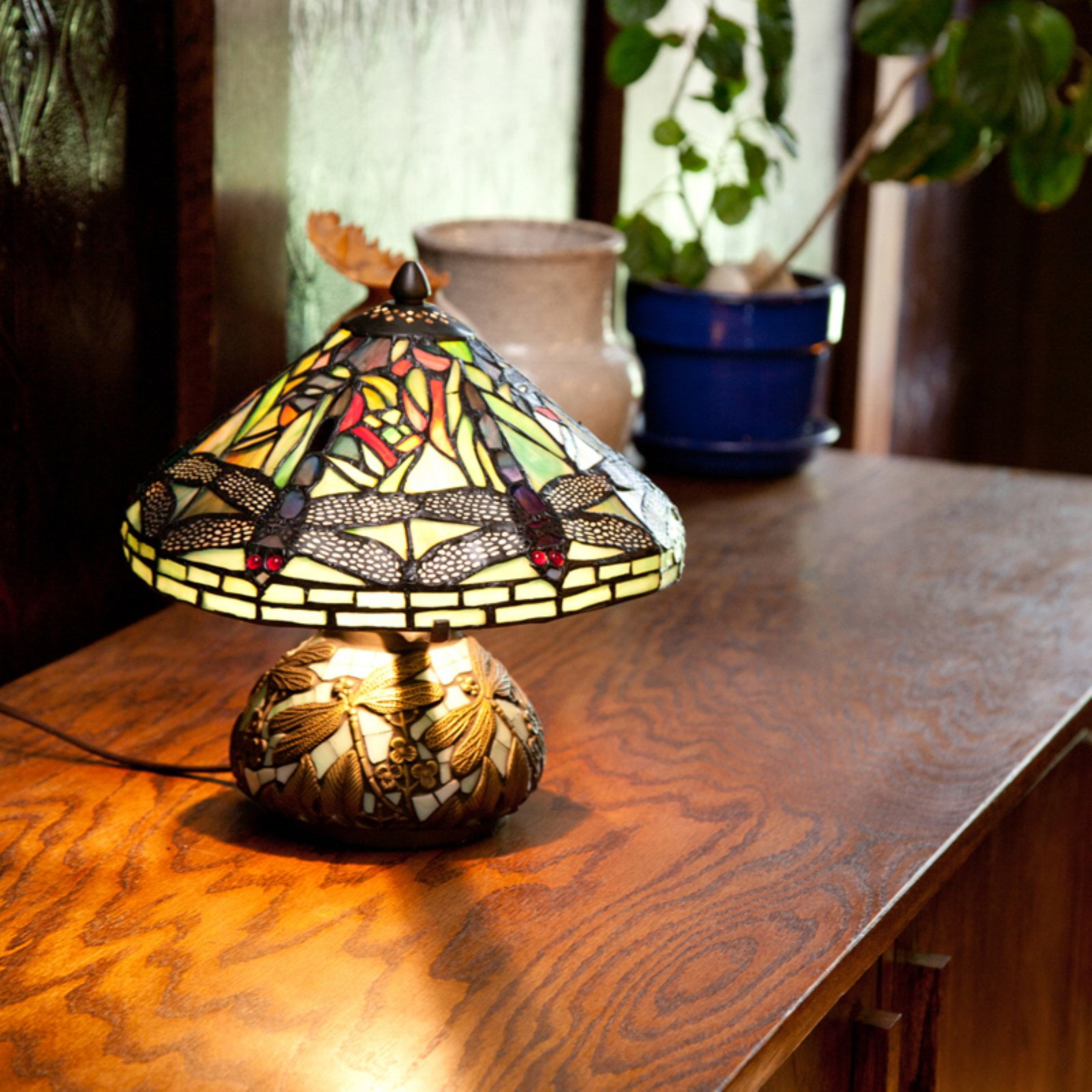 River of goods stained clearance glass table lamp