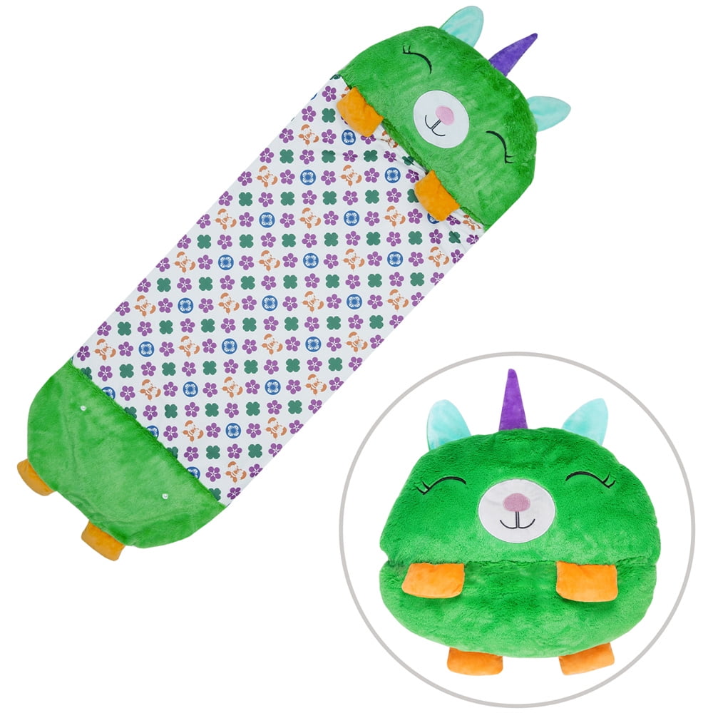 Portable and Foldable Kids’ Sleeping Bag with Pillow Medium 54” x 20” 2 in 1 Cartoon Animal Pillow 