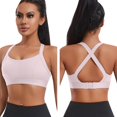 thumbnail image 3 of Sports Bras for Women High Support, High Impact Running Criss Cross Strappy Bra Crop Top, Back Hook and Eye Closure, 3 of 8