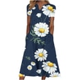 thumbnail image 2 of SMihono Robe d'Été Bohème pour Femmes Grande Taille Mode Décontractée d'Été avec Poches Manches Courtes Imprimée Col en V, 2 of 4