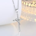 thumbnail image 2 of Xiao Hua 925 sterling silver necklace, zircon crystal cross necklace, men's and women's jewelry gifts, 2 of 3