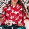 thumbnail image 5 of Fewfanhot Winter Clothing for Women Valentine Crewneck Sweatshirts Love Heart Sweatshirt Valentine's Long Sleeve Tops, 5 of 5