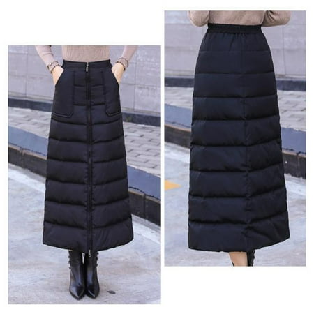 Image of Arealer Skirts Winter Apron Winter Women s Thickened Down Winter Women s Thickened Down Cotton Apron Winter Women s Buzhi Huiop Feather Down Midi Siuke Cotton Feather Down