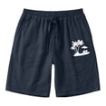 thumbnail image 4 of CONZONE Mens Casual Shorts Elastic Waist Drawstring Summer Beach Shorts For Men Hawaiian Graphic Lightweight Loose Fit Outdoor Shorts With Pockets, 4 of 6