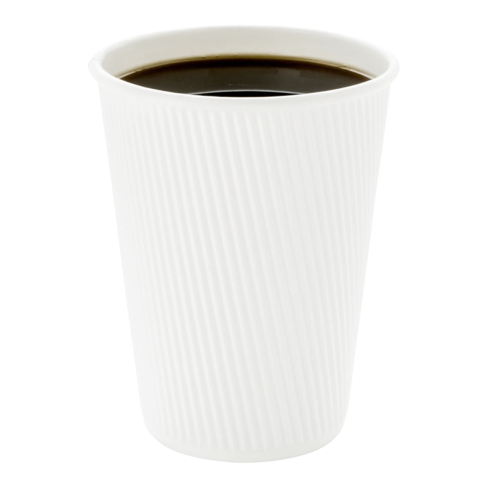 12 oz White Paper Coffee Cup - Double Wall - 3 1/2 x 3 1/2 x 4 1/4 - 500  count box