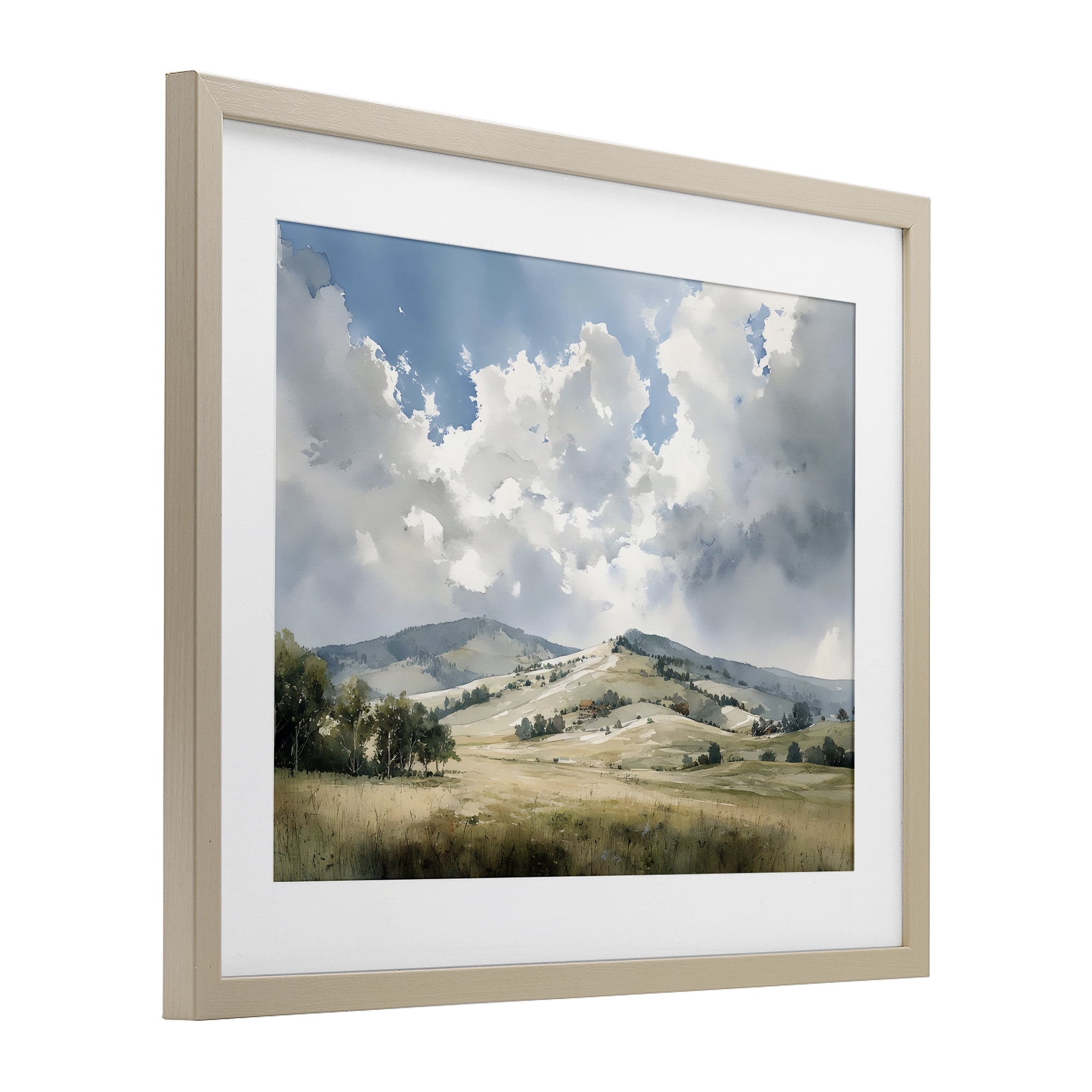 Stupell Industries Tranquil Hills Meadow Birch Framed Print Under Glass, design by Franklyn Gregory