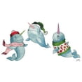 thumbnail image 2 of Medley, Elizabeth 14x9 White Modern Wood Framed Museum Art Print Titled - Christmas Narwhals, 2 of 4