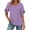 Purple, variant on Kukoosong Women's Casual V-Neck Short Sleeve Crop Top with Ruffle Detail Solid Color Polyester Active Fit T-Shirt Women's T-Shirts