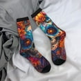 thumbnail image 5 of Cauagu Colorful Floral Skull A Print Crew Socks for Women and Men,Adult Athletic Running Socks 1-Pair Sports Socks Work Gear Socks with Moisture Wicking, 5 of 6