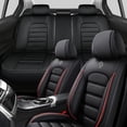 thumbnail image 4 of Fit for Audi A4 2005 Seat Cover, Leather 5 Seats Full Set With Lumbar Support Non-slip, Black and Red Edges Car Seat Covers, Upgrade the Car's Interior, 4 of 7