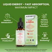 NUTRITUNES Liquid Vitamin B Complex Drops – High Potency B-Vitamin Supplement, Strawberry, 2oz