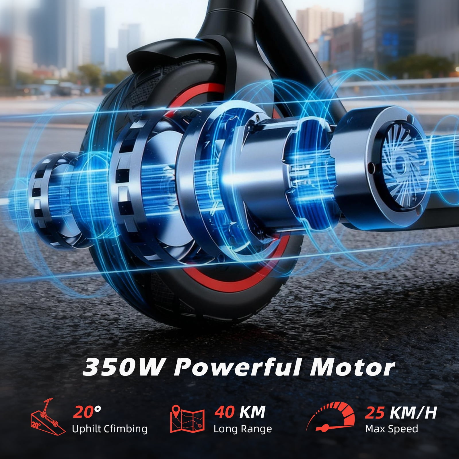 Portable Foldable Adults Electric Scooter for Teens,Fastest High Speed 25mph,Long Range 25Miles,500W Lightweight Escooter for Commuting,10" Air Tires