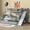Gray, variant on Twin over Full Bunk Bed with 2 Drawers, Slide, Shelves, Ladder, Rubber Wood Bunk Bed with Slide, Drawers,White(Old Sku:W504S00062)