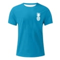 thumbnail image 4 of NuoCaiYun T Shirts for Men, Top for Men Pineapple Print Round Neck Casual Fashion Short Sleeve Round-Neck Blouses, 4 of 6
