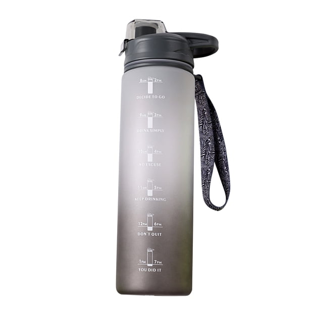 Botella de agua deportiva a prueba de fugas de 1000ml con marcador de tiempo para gimnasio al aire libre, Fitness, viaje, vasos para beber con gradiente