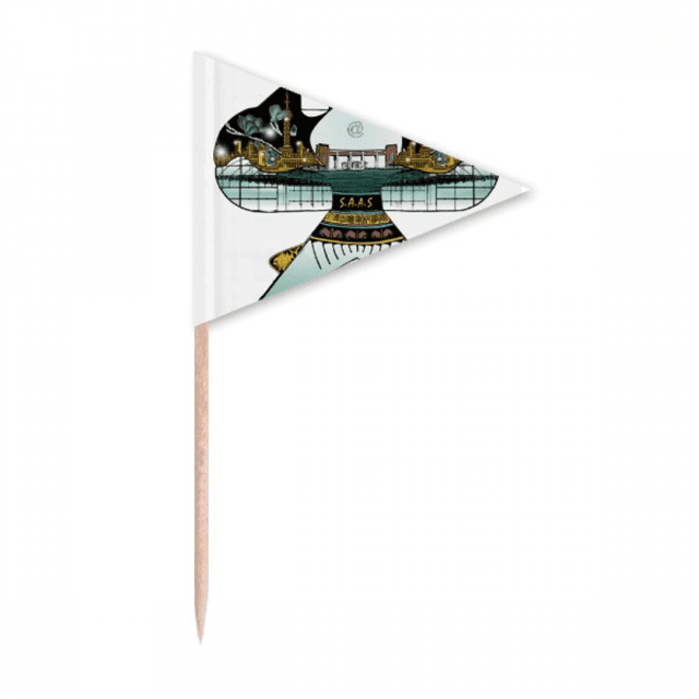 Cure-dents Motif Culture Traditionnelle Chinoise Triangle Toppers de Cupcake Drapeau