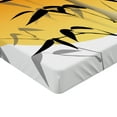 thumbnail image 2 of Ambesonne Asian Themed Fitted Sheet, Retro Sun Leafy Tree, Full Size, Orange White Black, 2 of 3